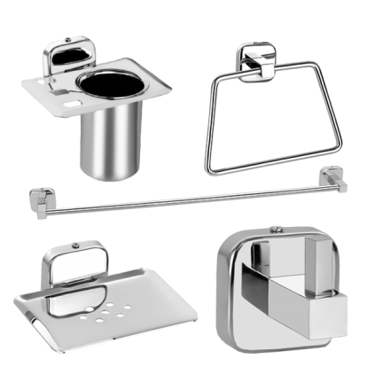 Bathroom Accessories Set Square 5 Pieces for bathrooms and wash area. - The Green Interio