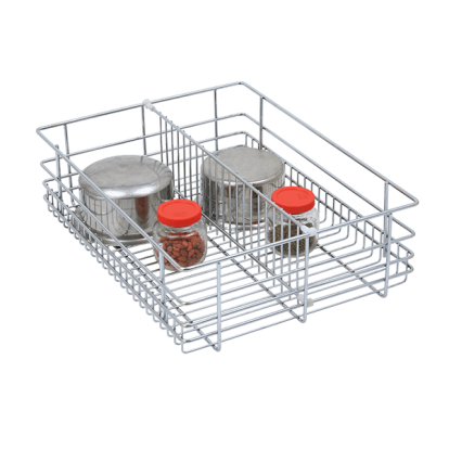 SS Drawer Basket, Kitchen Drawer Baskets, Partition Wire Basket, Stainless Steel Partition Drawer Basket, Partition Drawer Basket, Kitchen Baskets, SS Partition Basket, SS Kitchen Partition Baskets - Partition Baskets - Green Interio