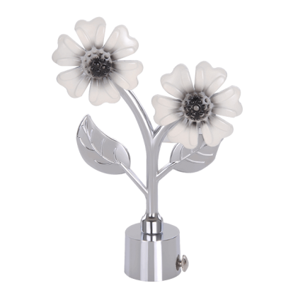 off White Flower Curtain Rod Finials in India