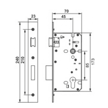 Mortise Lock Body Diagram