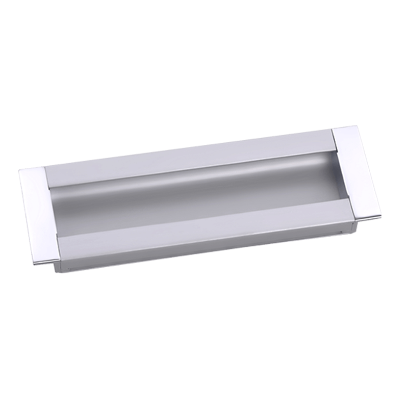 Aluminium Concealed Pull Handle Silver Square